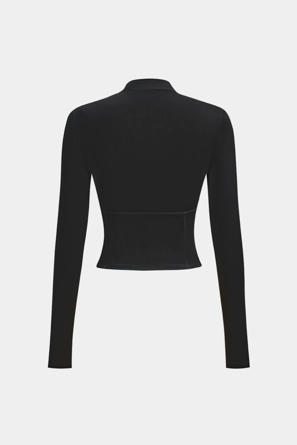 Solid Bustier Long Sleeve Top