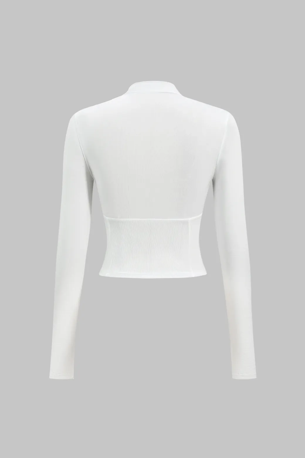 Solid Bustier Long Sleeve Top
