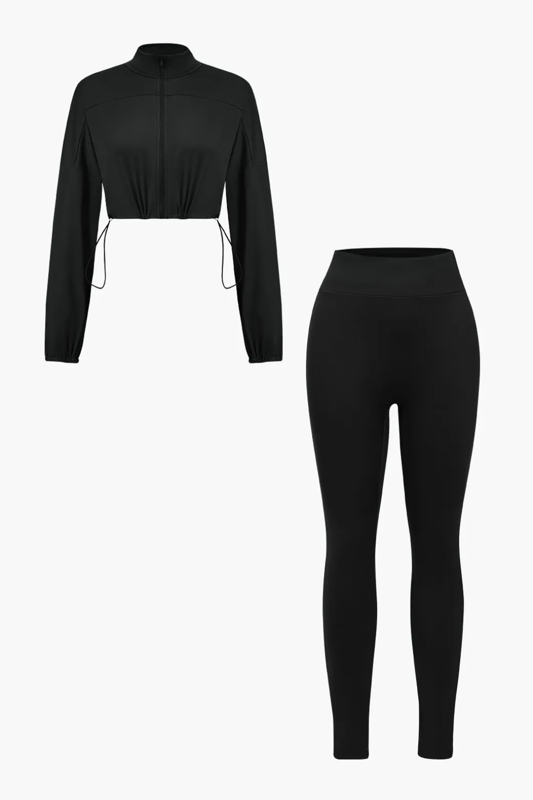Solid Chain Drawstring Trouser Set