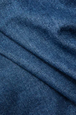 Solid Contrast Binding Pocket Zipper Denim Outerwear