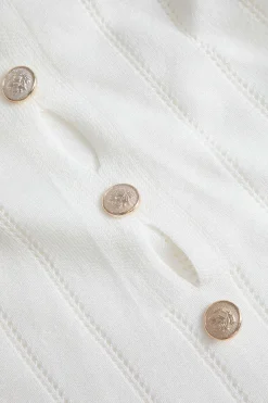 Solid Cut Out Button Skirt Set