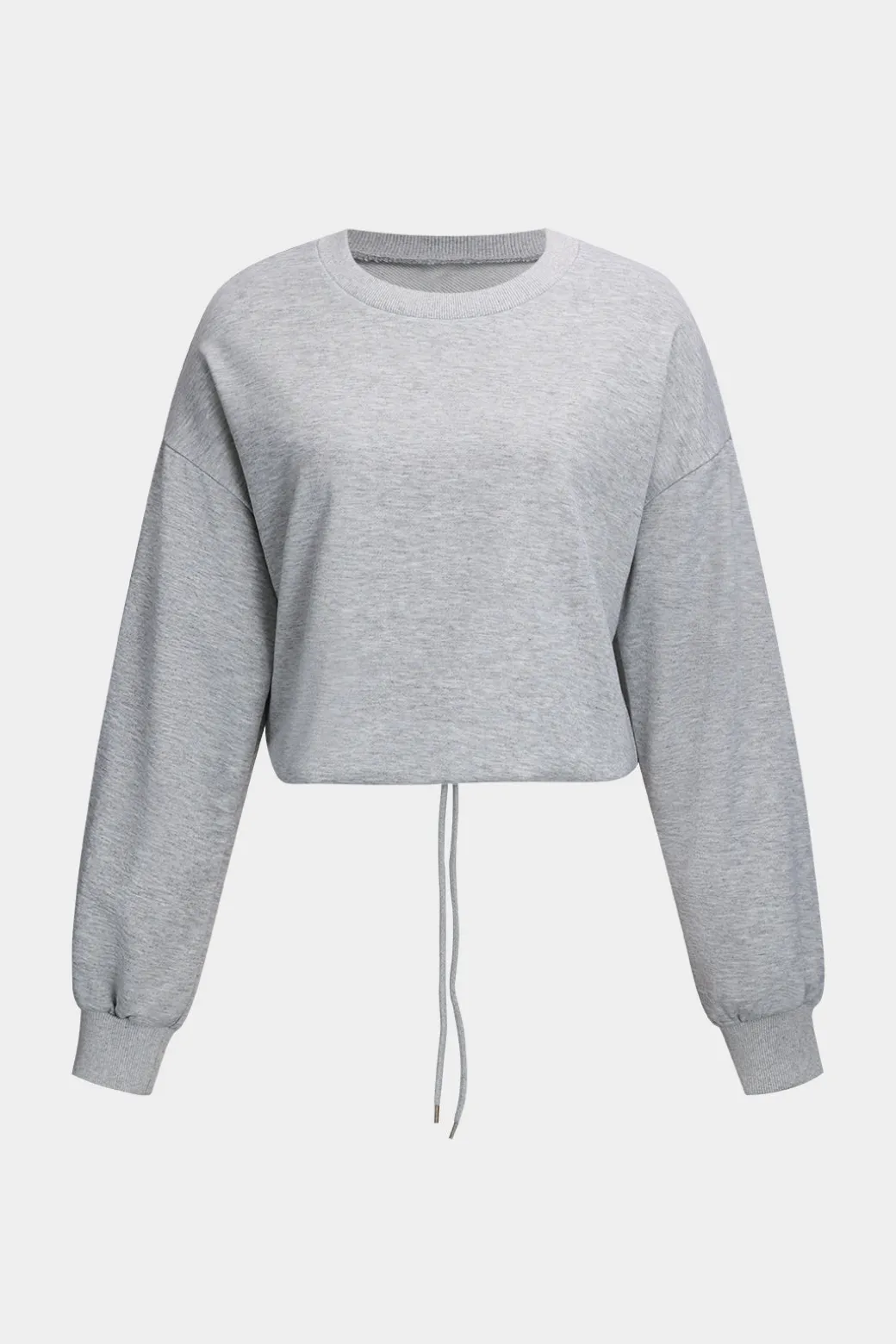 Solid Drawstring Top And Trousers Set