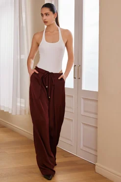 Solid Drawstring Trousers