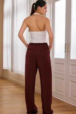 Solid Drawstring Trousers