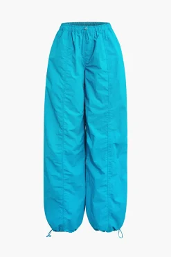 Solid Drawstring Trousers