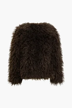 Solid Faux Fur Fringe Coat