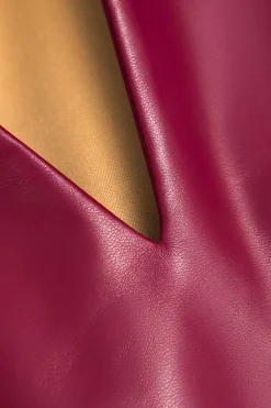 Solid Faux Leather Asymmetrical Zipper Tank Top
