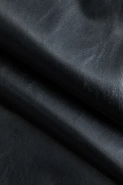 Solid Faux Leather Trousers With Fringe