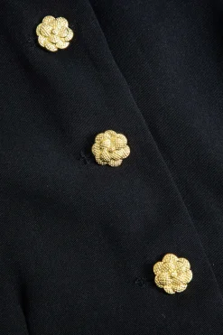 Solid Floral Button Vest