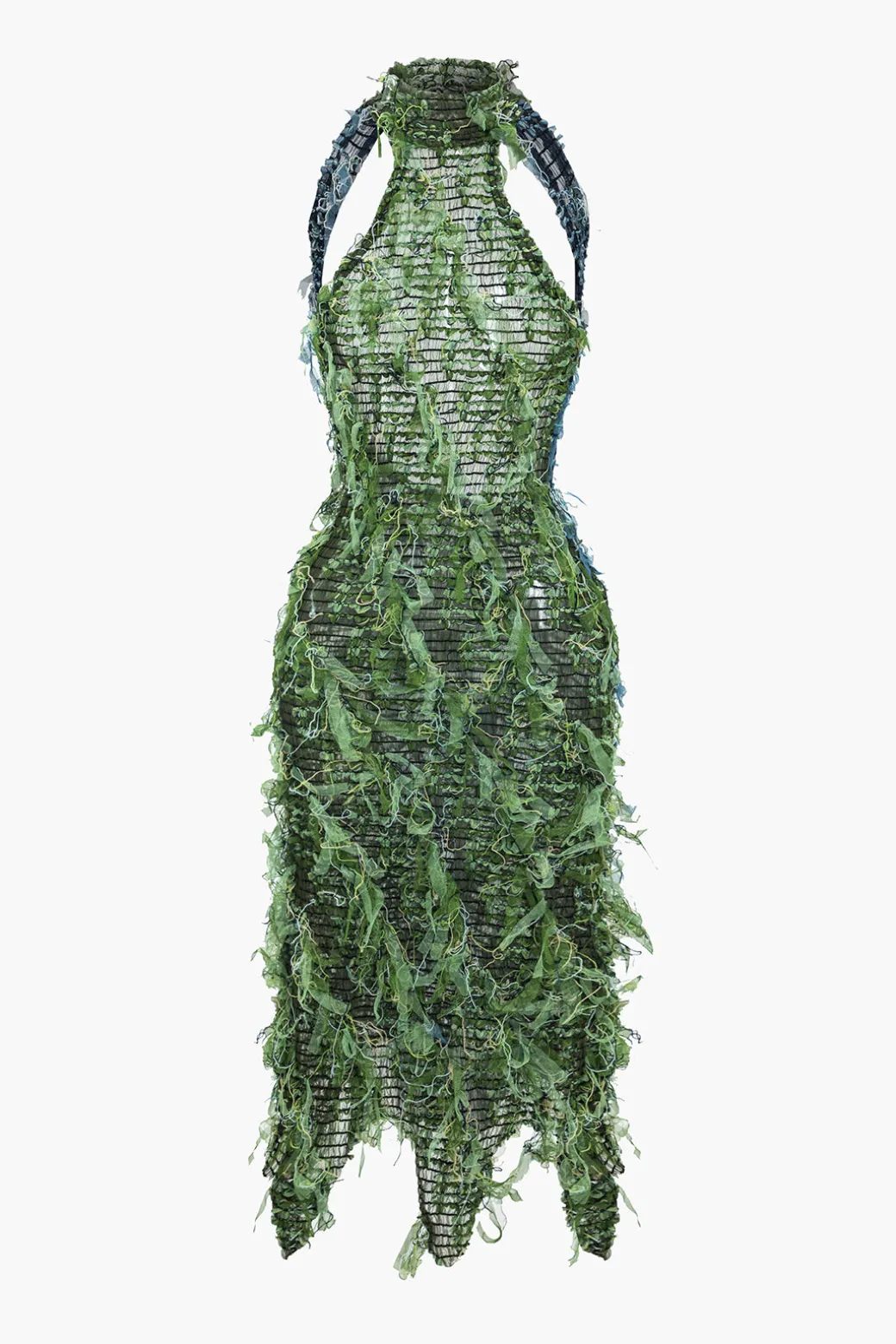 Solid Fringe Backless Midi Dress