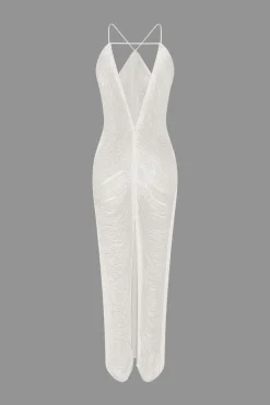 Solid Fringe Cut Out Slit Midi Dress