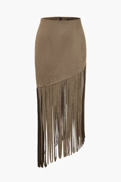 Solid Fringe Skirt