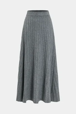Solid High Waist Sweater Skirt