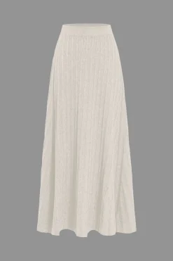 Solid High Waist Sweater Skirt