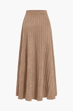 Solid High Waist Sweater Skirt