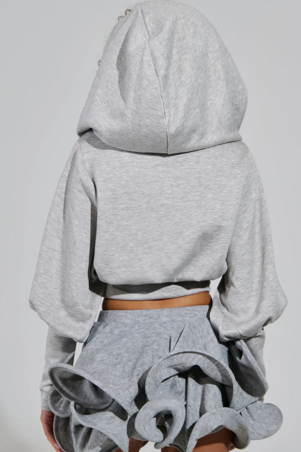 Solid Hooded Long-Sleeve Top
