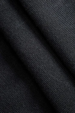 Solid Knit Asymmetrical Button Skirt
