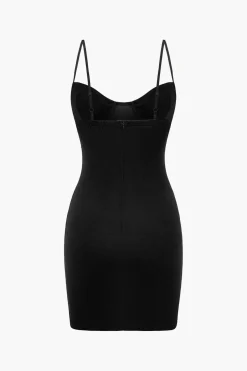 Solid Knit Bustier Slip Mini Dress