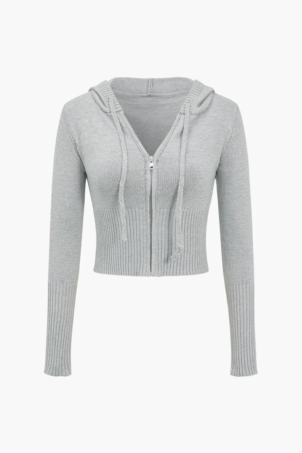 Solid Knit Hooded Top And Asymmetrical Pants Set