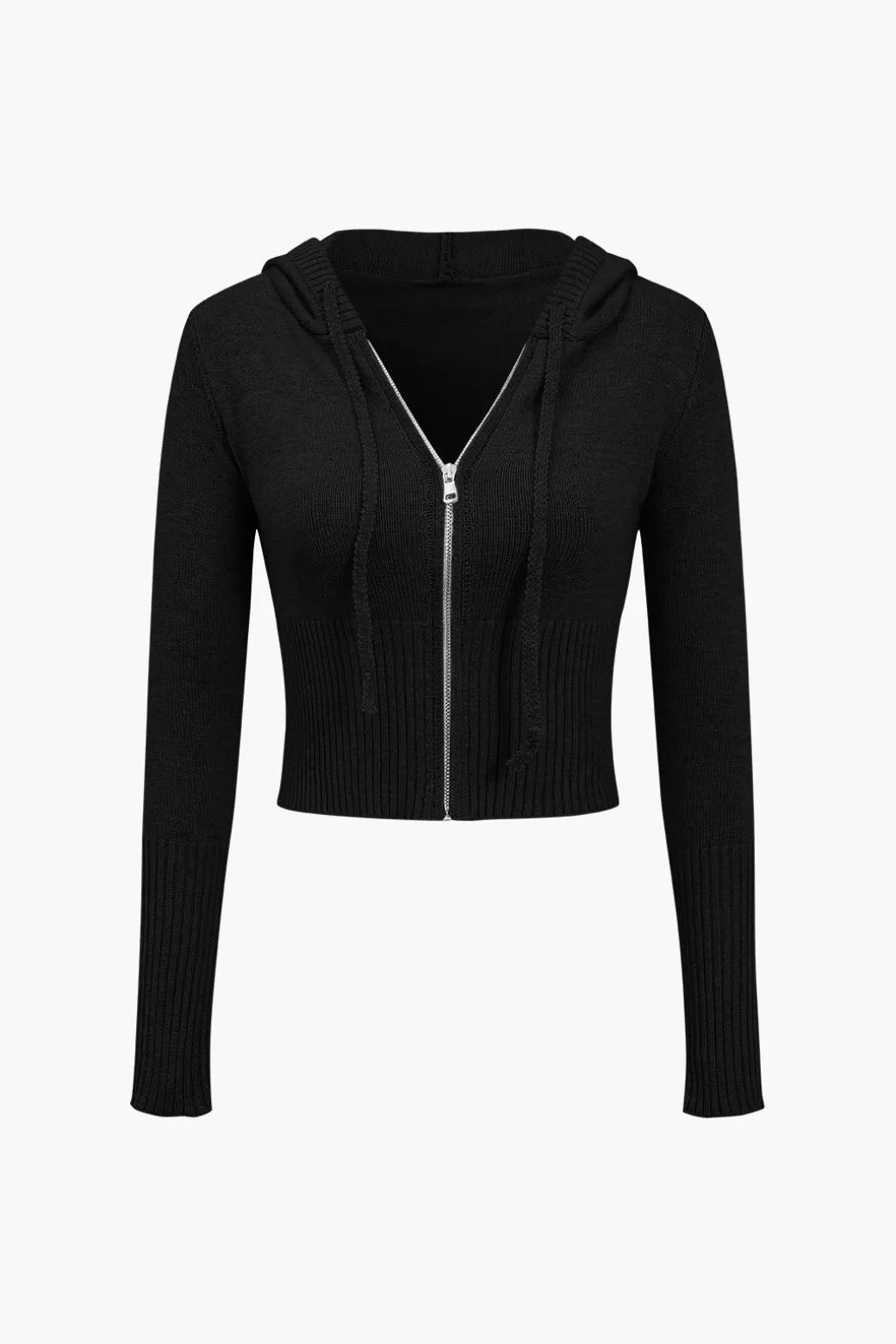Solid Knit Hooded Top And Asymmetrical Pants Set