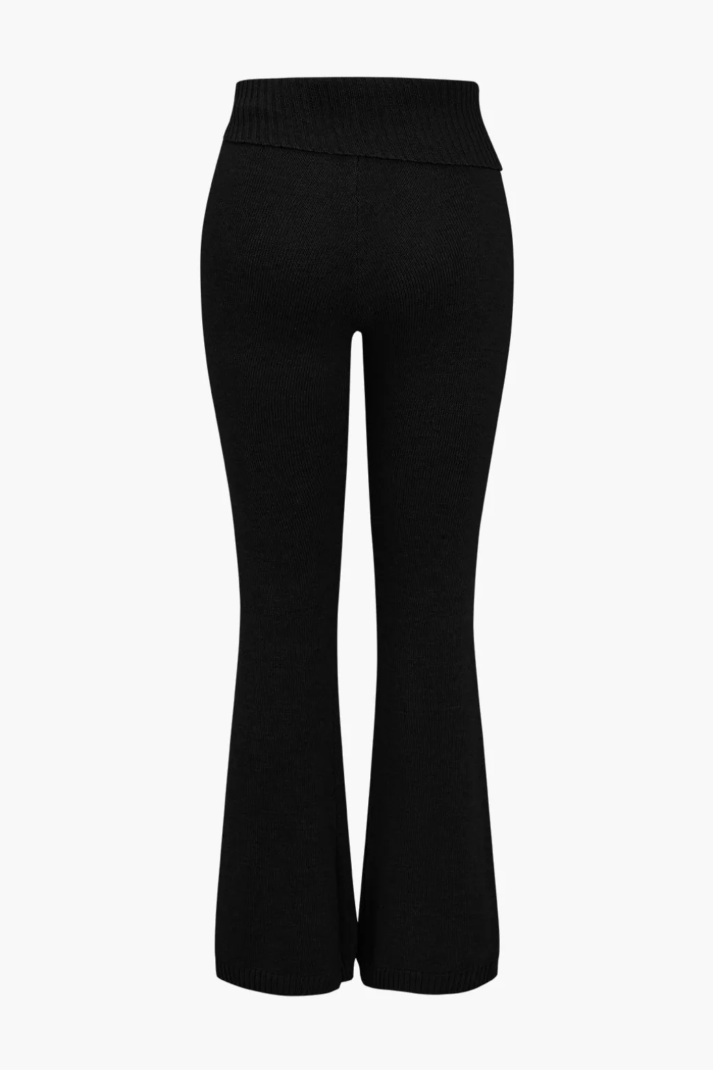 Solid Knit Hooded Top And Asymmetrical Pants Set