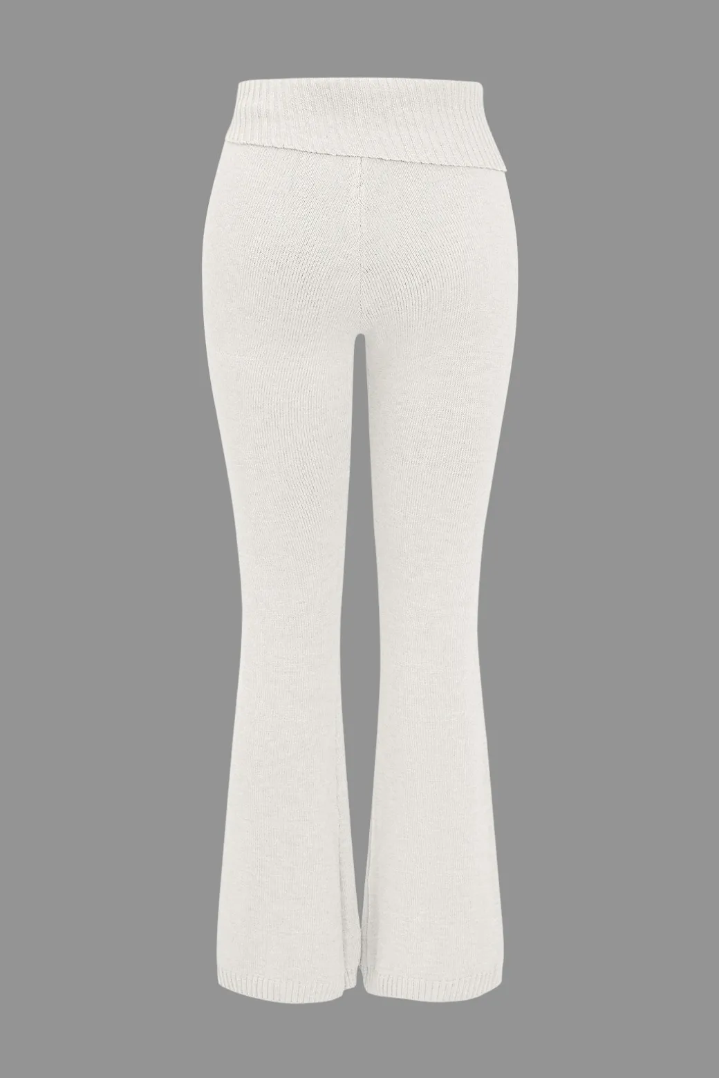 Solid Knit Hooded Top And Asymmetrical Pants Set