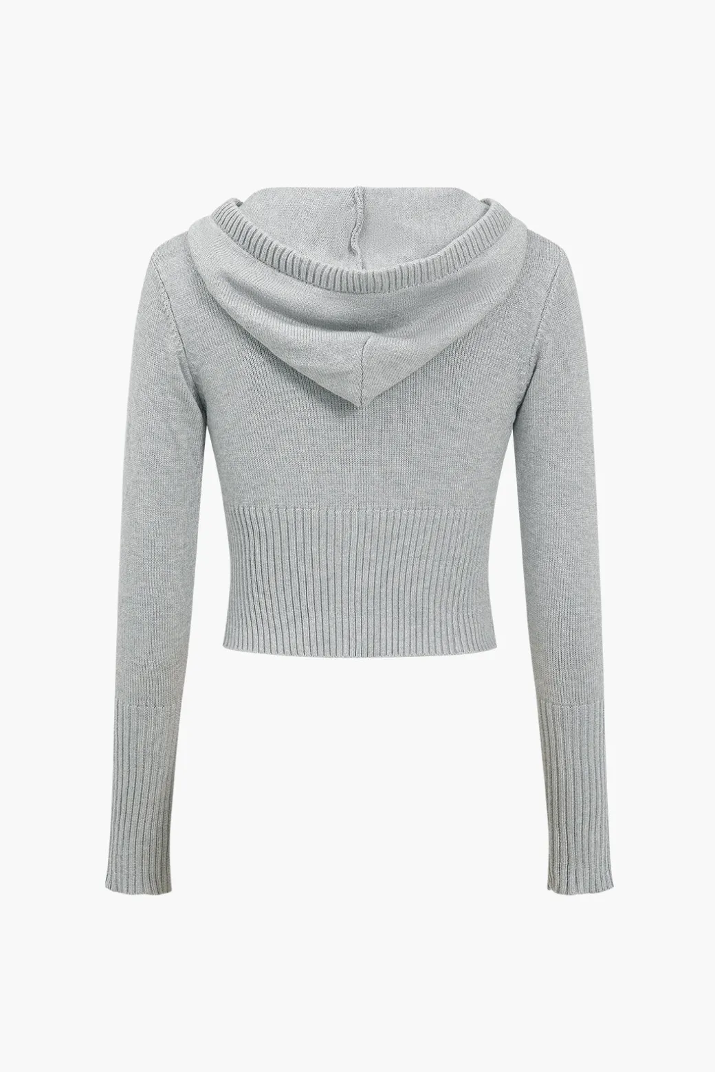 Solid Knit Hooded Top And Asymmetrical Pants Set