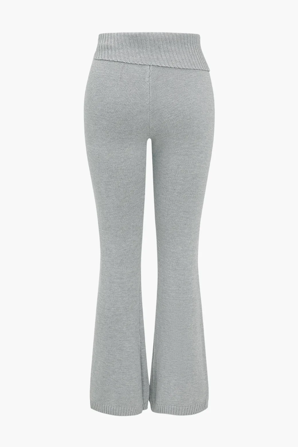 Solid Knit Hooded Top And Asymmetrical Pants Set
