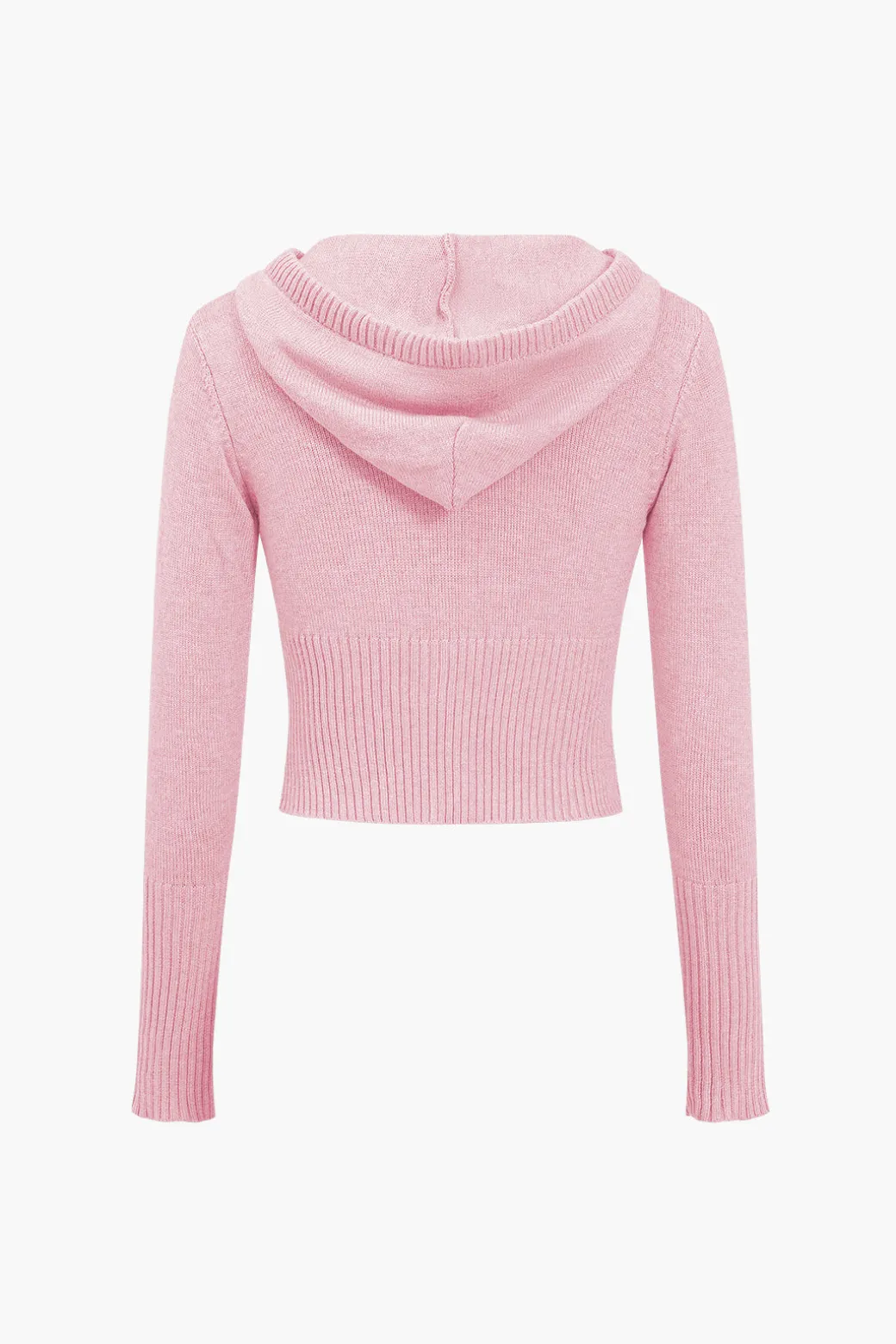 Solid Knit Hooded Top And Asymmetrical Pants Set