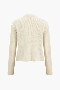Solid Knit Tie-Up Cardigan