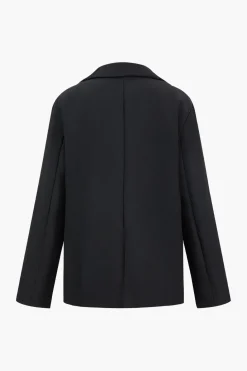 Solid Notched Lapel Blazer