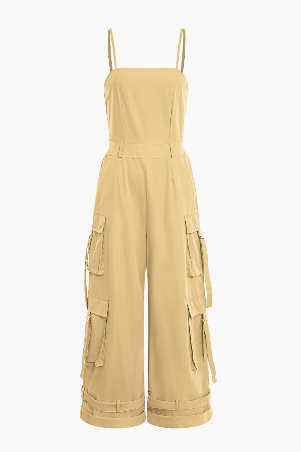 Solid Pocket Slip Jumpsuit