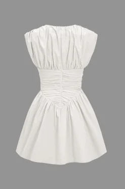 Solid Ruched Mini Dress
