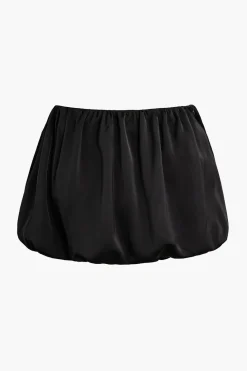 Solid Ruched Mini Skirt