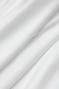 Solid Ruffle Hem Ruched Tube Maxi Dress
