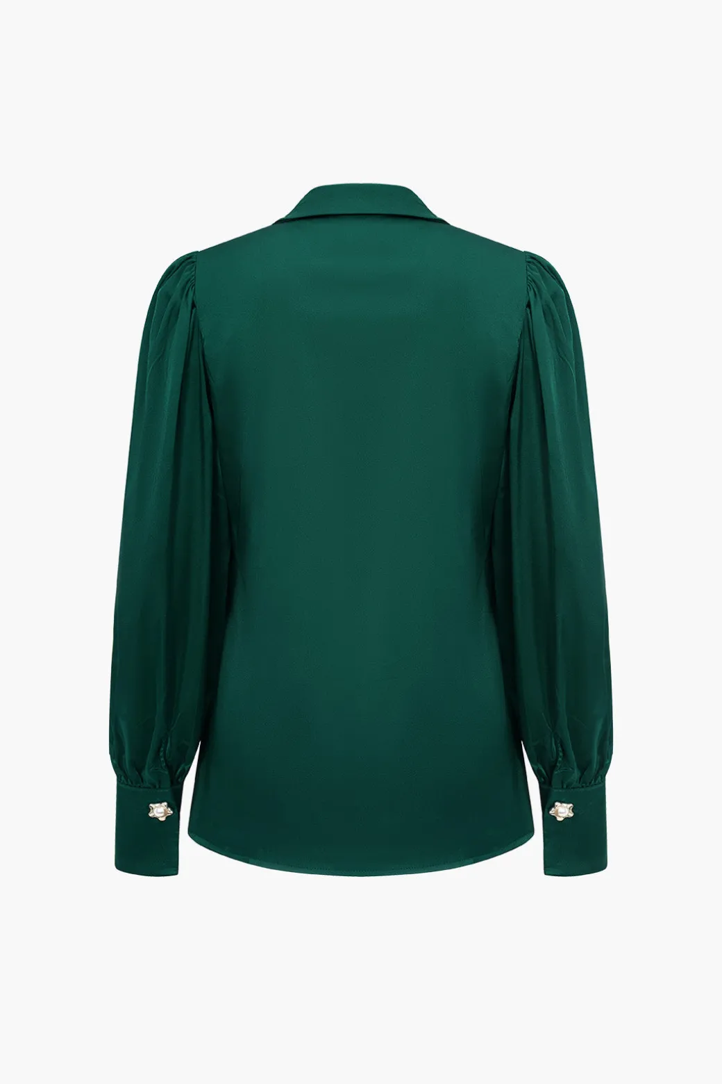 Solid Satin Button Long-Sleeve Shirt