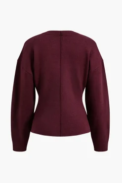 Solid Sweater Buckle Cardigan