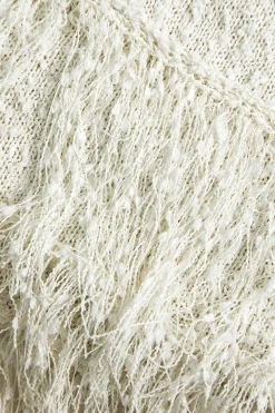 Solid Sweater Fringe Maxi Skirt