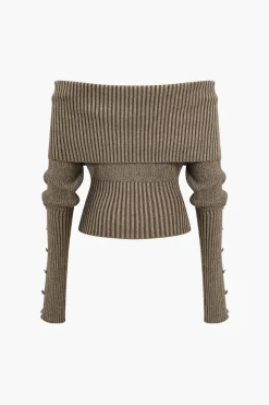 Solid Sweater Long-Sleeve Top
