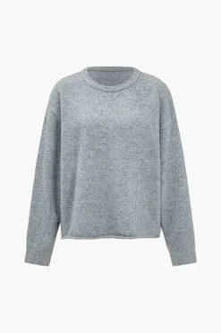Solid Sweater Top And Drawstring Set