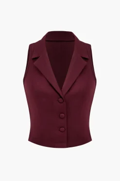 Solid Tank Top And Pleated Skirt Set