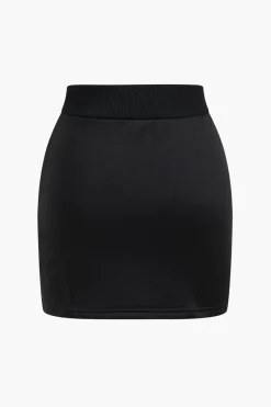 Solid Top And Skirt Set