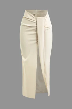 Solid Twist Knot Irregular Skirt