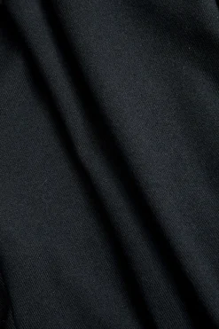Solid V-neck Fake Pockets And Zipper Mini Dress