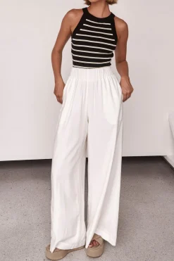 Solid Wide Leg Trousers