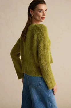 Solid Wool Blend Long Sleeve Sweater Top