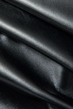 Solid Zipper Hooded Faux Leather Jacket