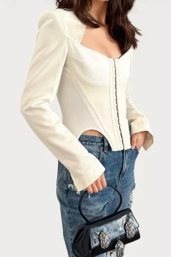 Square Neck Long-Sleeve Top