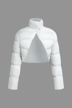 Stand Collar Cut Out Puffer Jacket