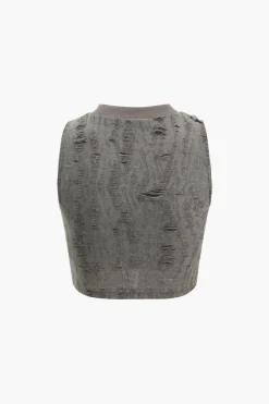 Star Decor Destroyed Tank Top